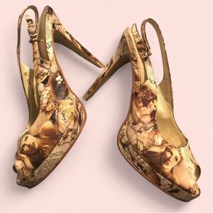 Elegant Beige Artistic Heels
